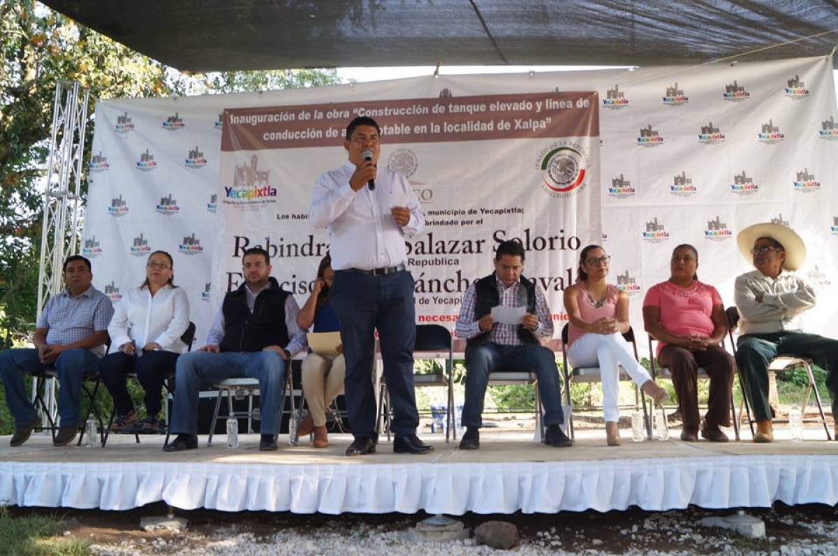 Inauguran un tanque elevado en la colonia Xalpa I en Yecapixtla