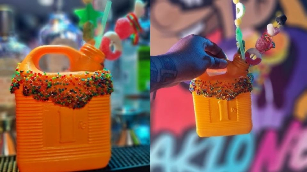 “Wachicoldrink”, nueva moda de tomar chela en garrafas de gasolina