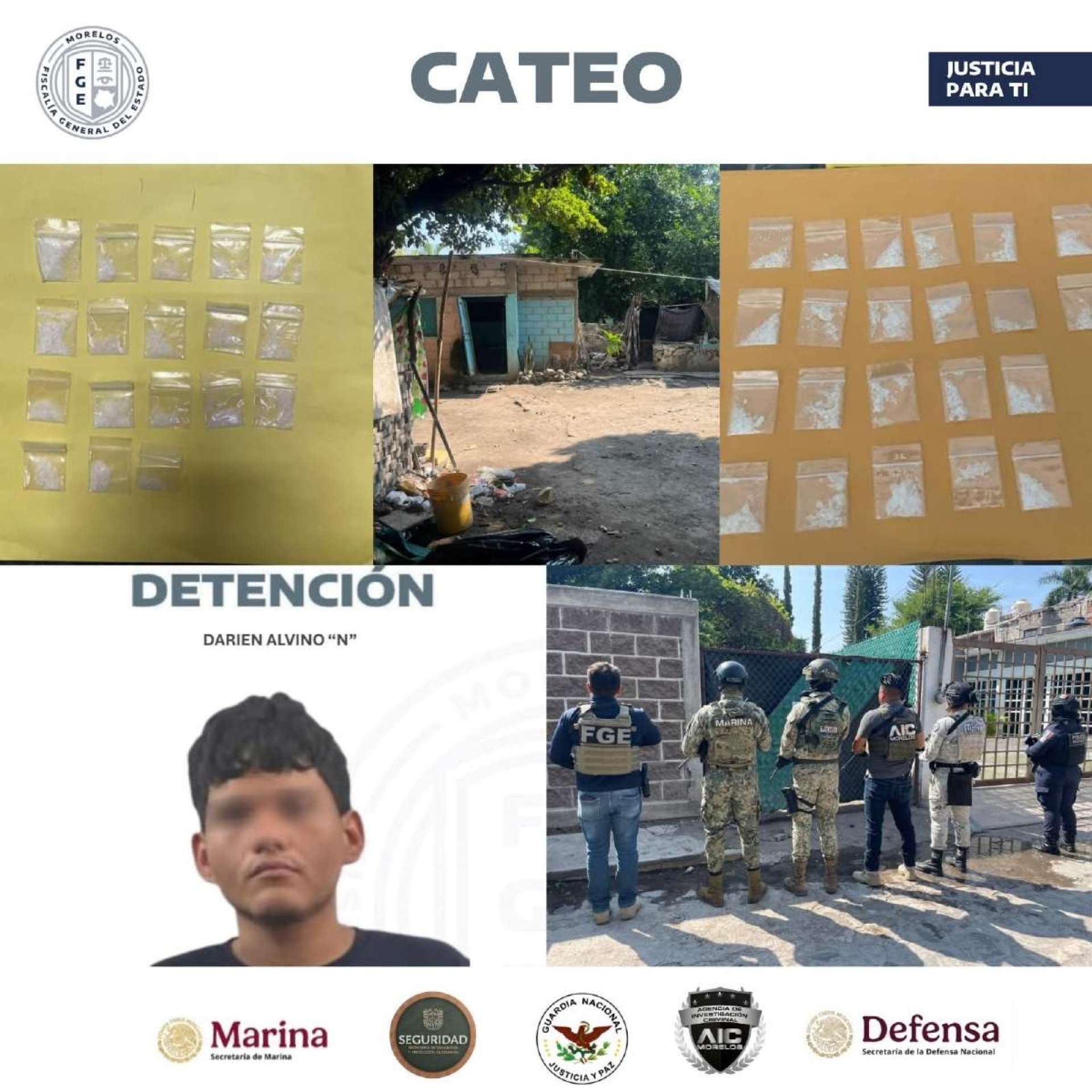 Capturan a individuo durante cateo en Ticumán