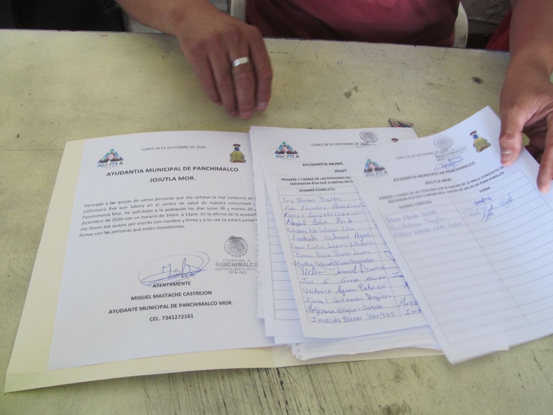 Recaban firmas y testimonios para cambiar a personal de Salud