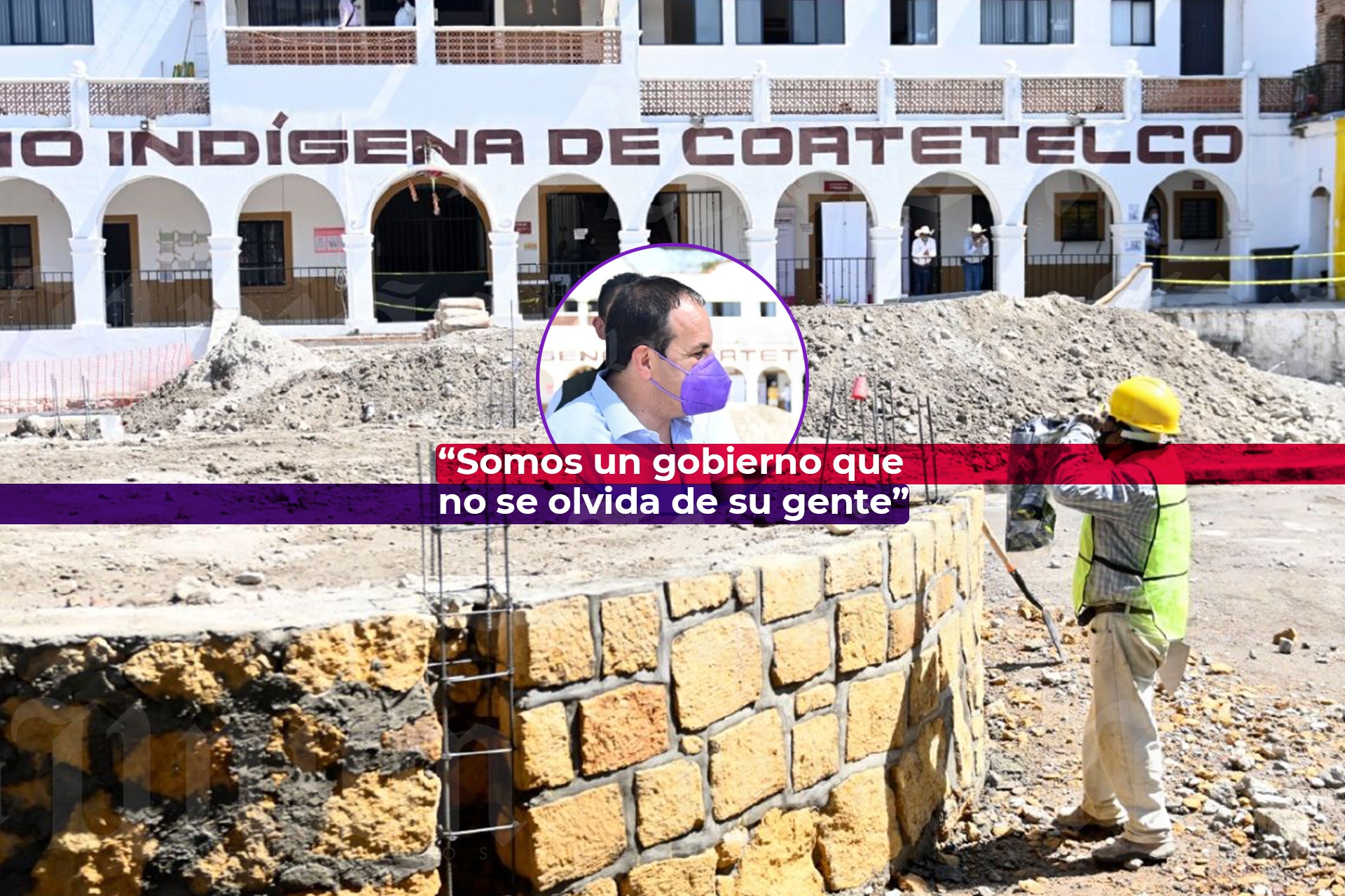Construye gobierno de Cuauhtémoc Blanco plaza pública de Coatetelco