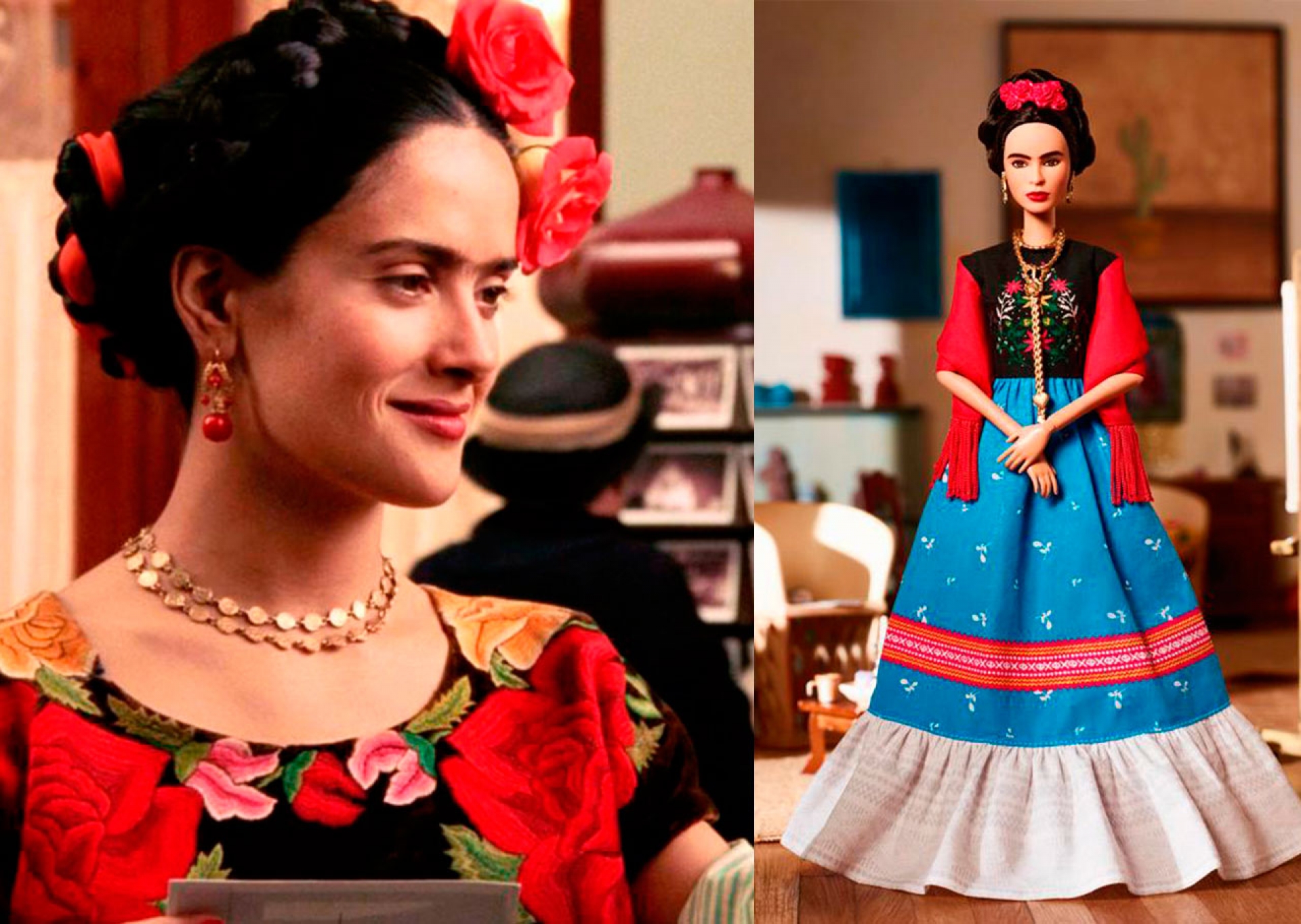 Salma Hayek reacciona molesta ante la figura Barbie de Frida Kahlo
