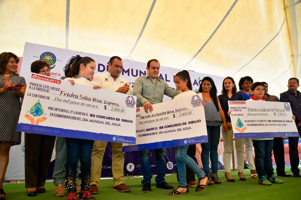 Premia SAPAC a ganadores de concurso de dibujo infantil