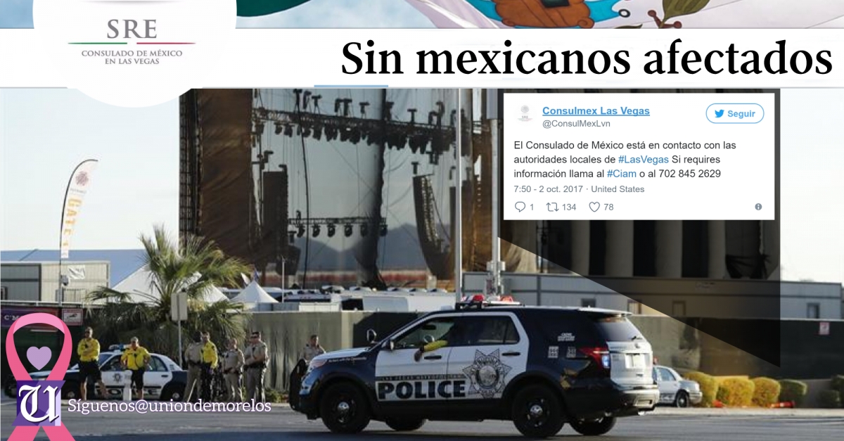 No hay mexicanos afectados por ataque en Las Vegas