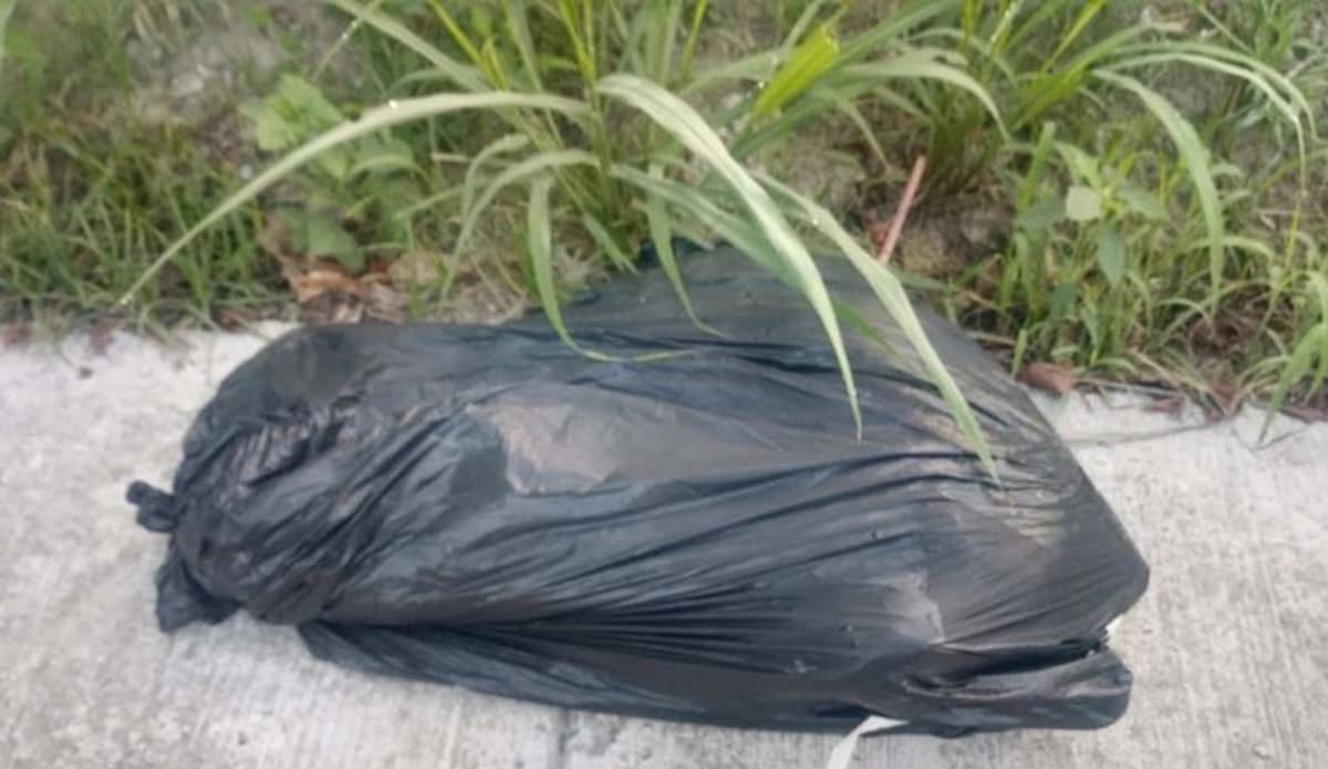 Abandonan un cadáver dentro de una bolsa
