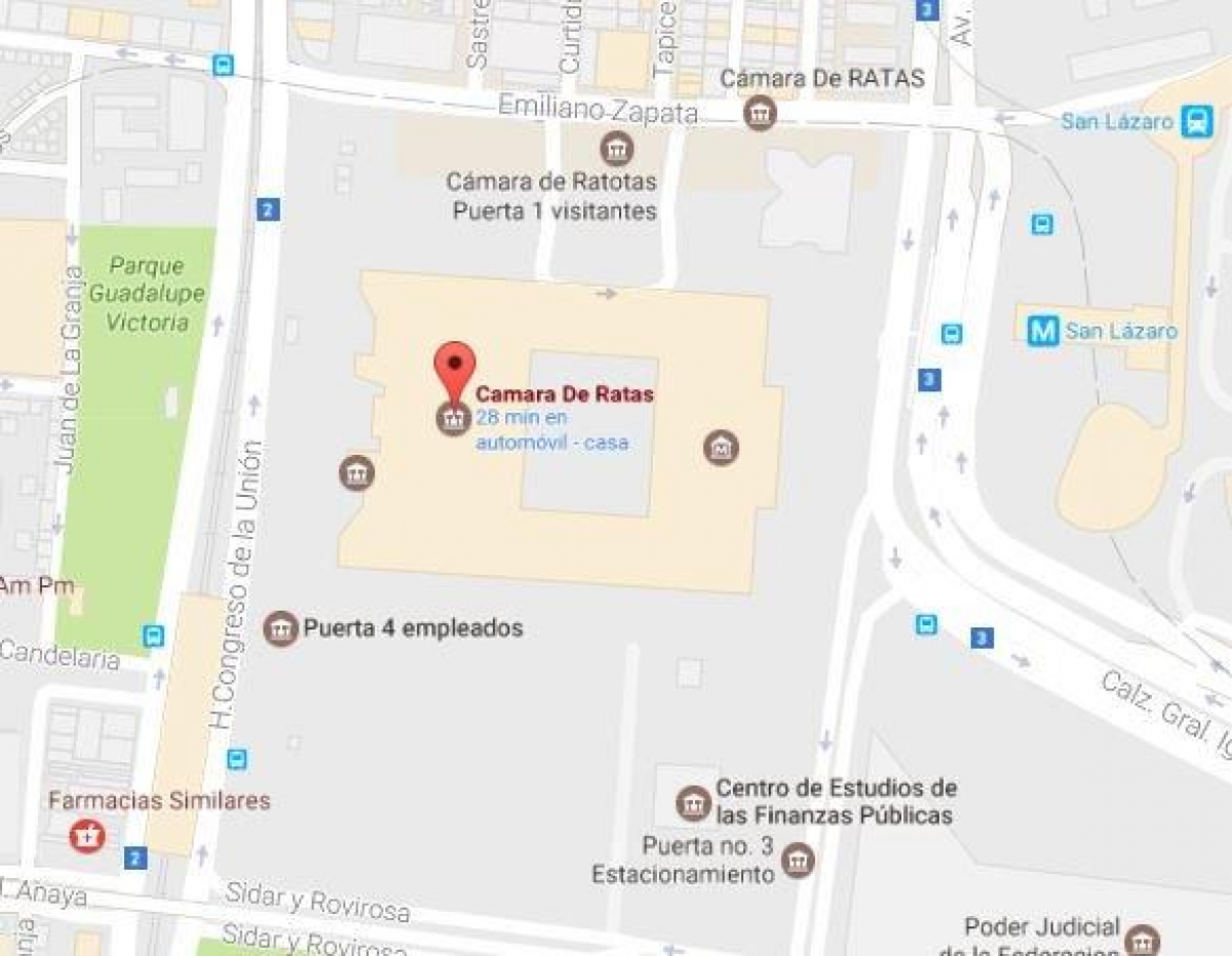 Ahora San Lázaro aparece como 'Cámara de Ratas' en Google Maps