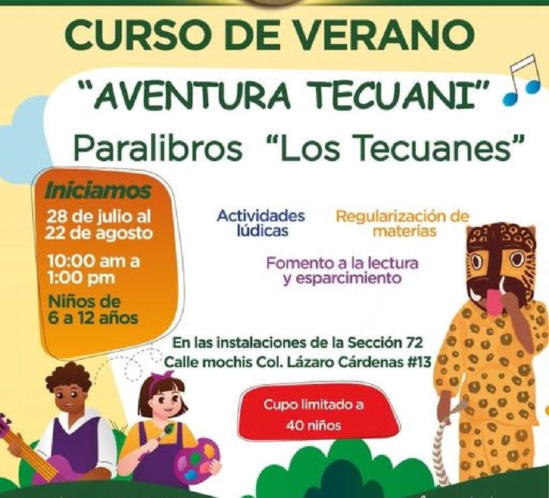 Invitan a cursos de verano en Zacatepec