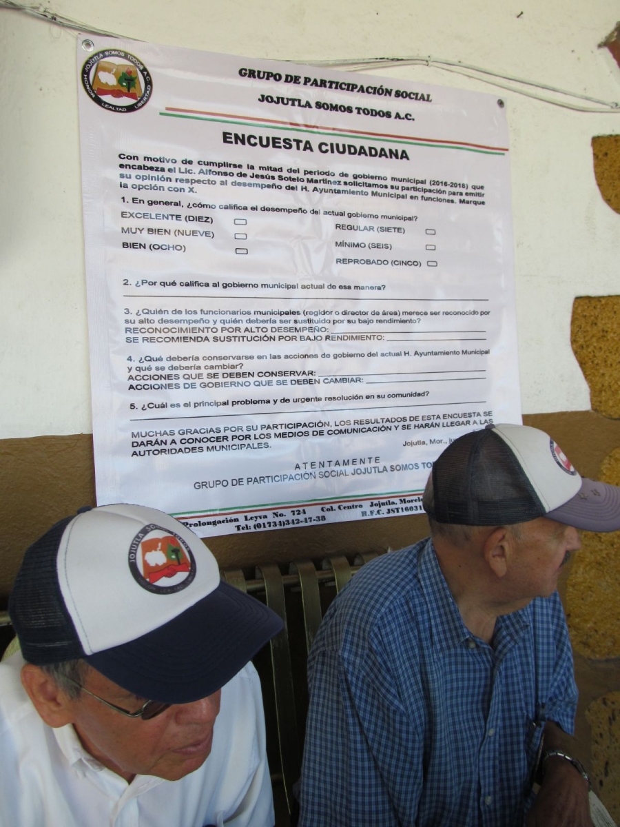 Realizará grupo social una encuesta para evaluar al gobierno de Jojutla