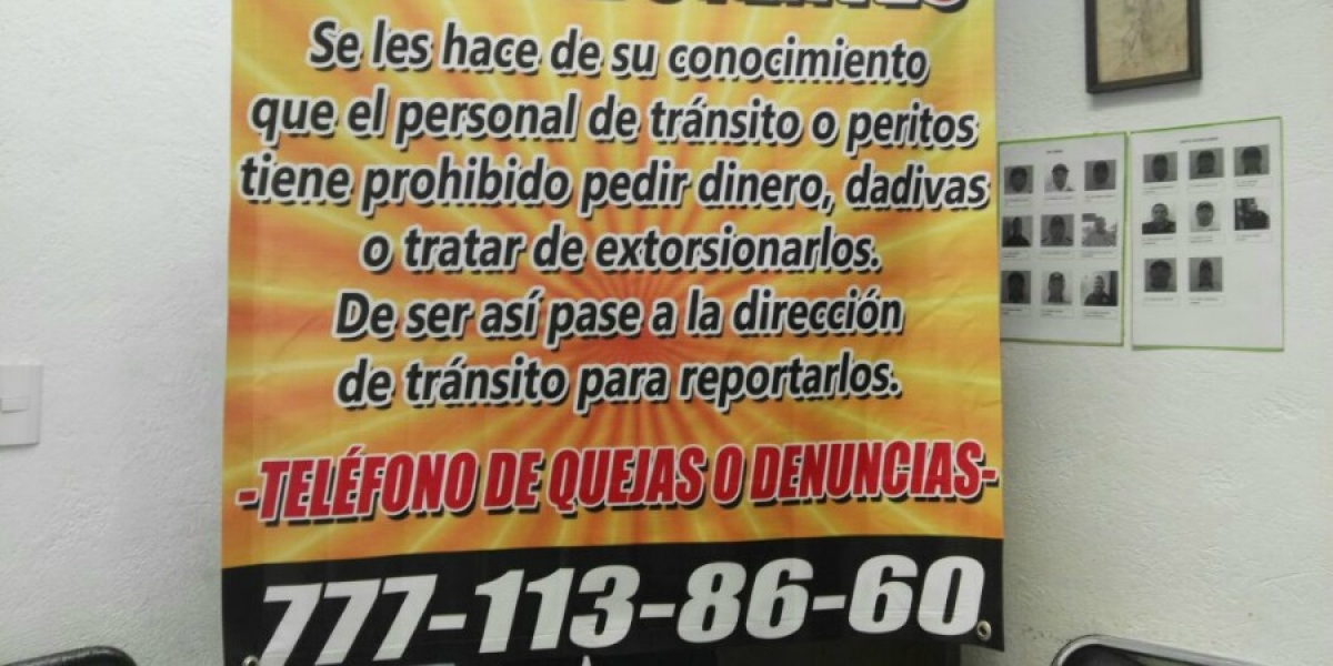 Se intensifica campaña "Tolerancia cero a la corrupción" en Jiutepec: director de Tránsito