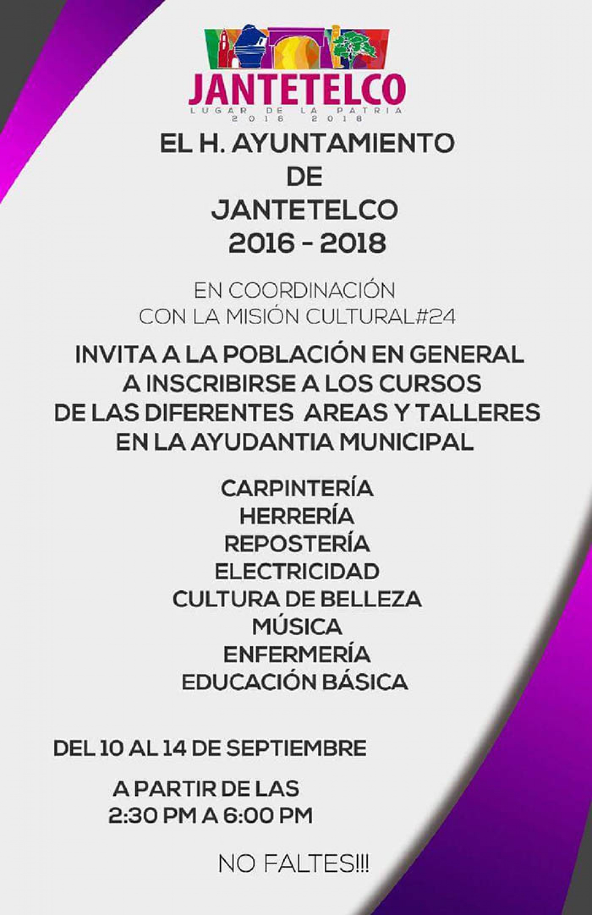 El Ayuntamiento de Jantetelco invita a cursos de autoempleo