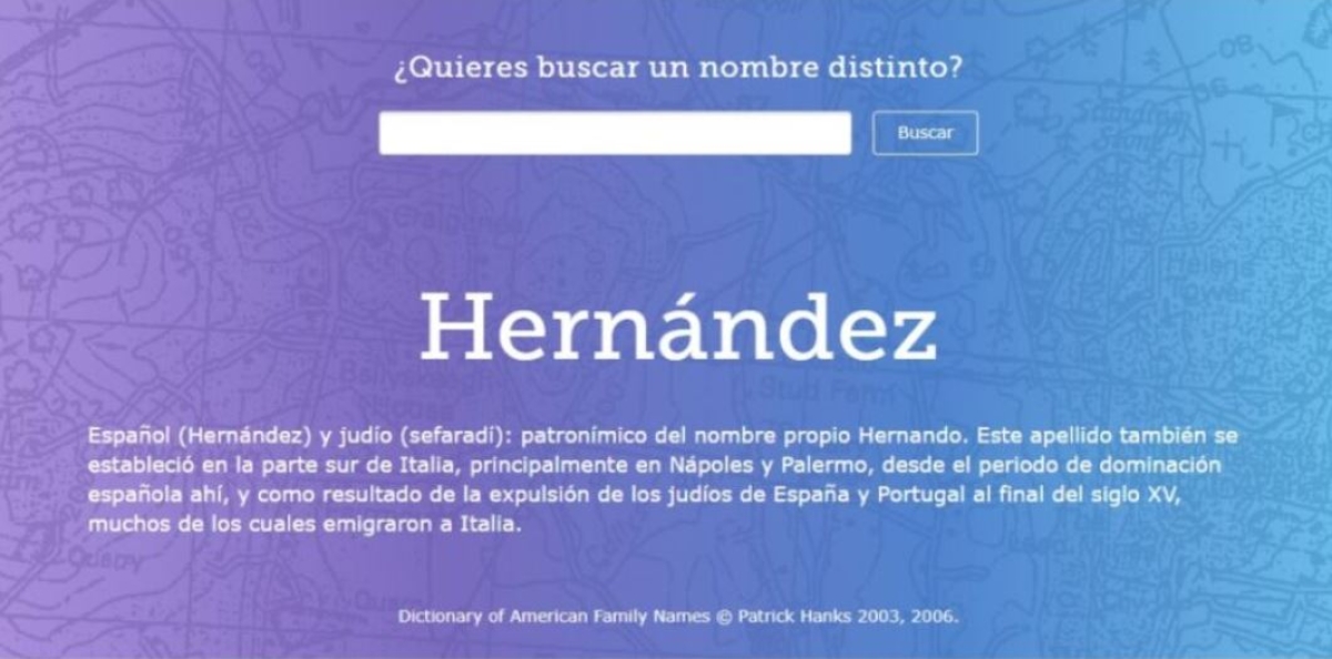 Conoce el origen de tu apellido gracias a esta página web
