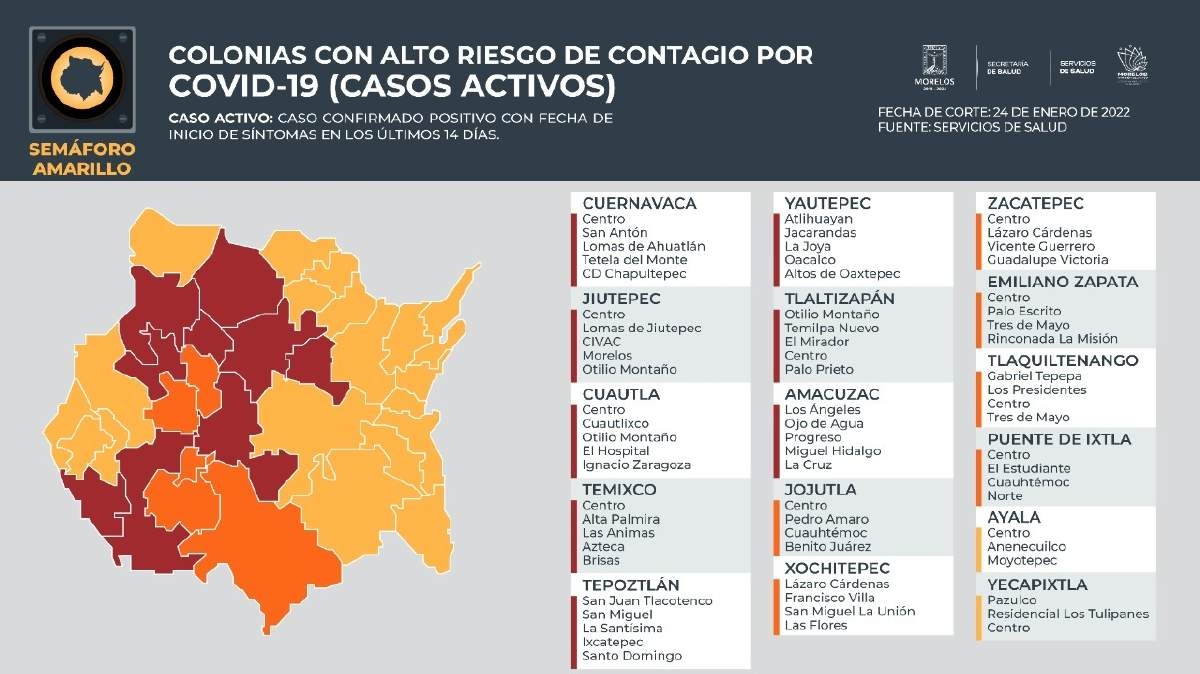 11 municipios del surponiente, con colonias con alto riesgo de contagio de covid