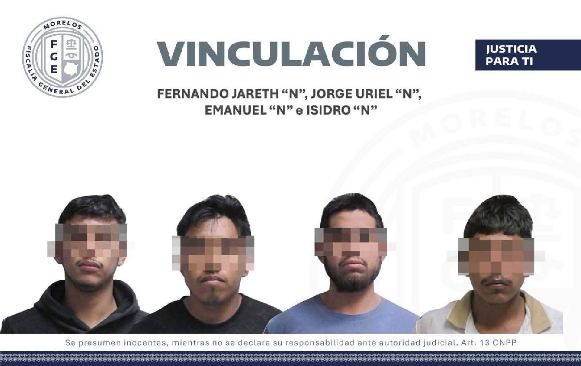 A proceso, cuatro hombres acusados de varios delitos
