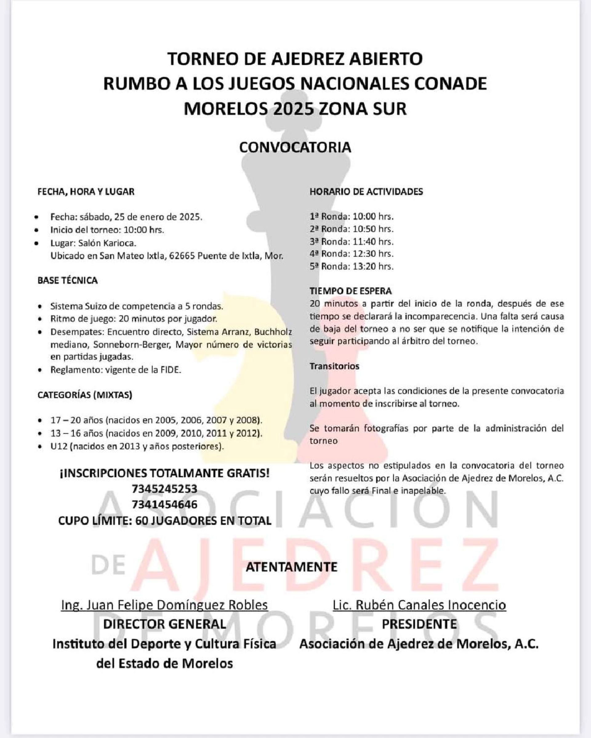 Anuncian torneo de ajedrez en Puente de Ixtla