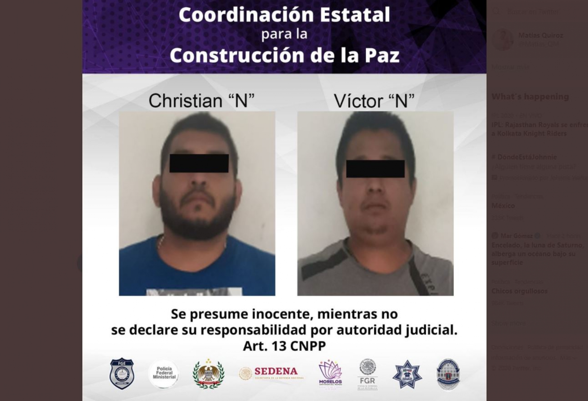 Atrapan a dos jóvenes en poder de heroína y “cristal”