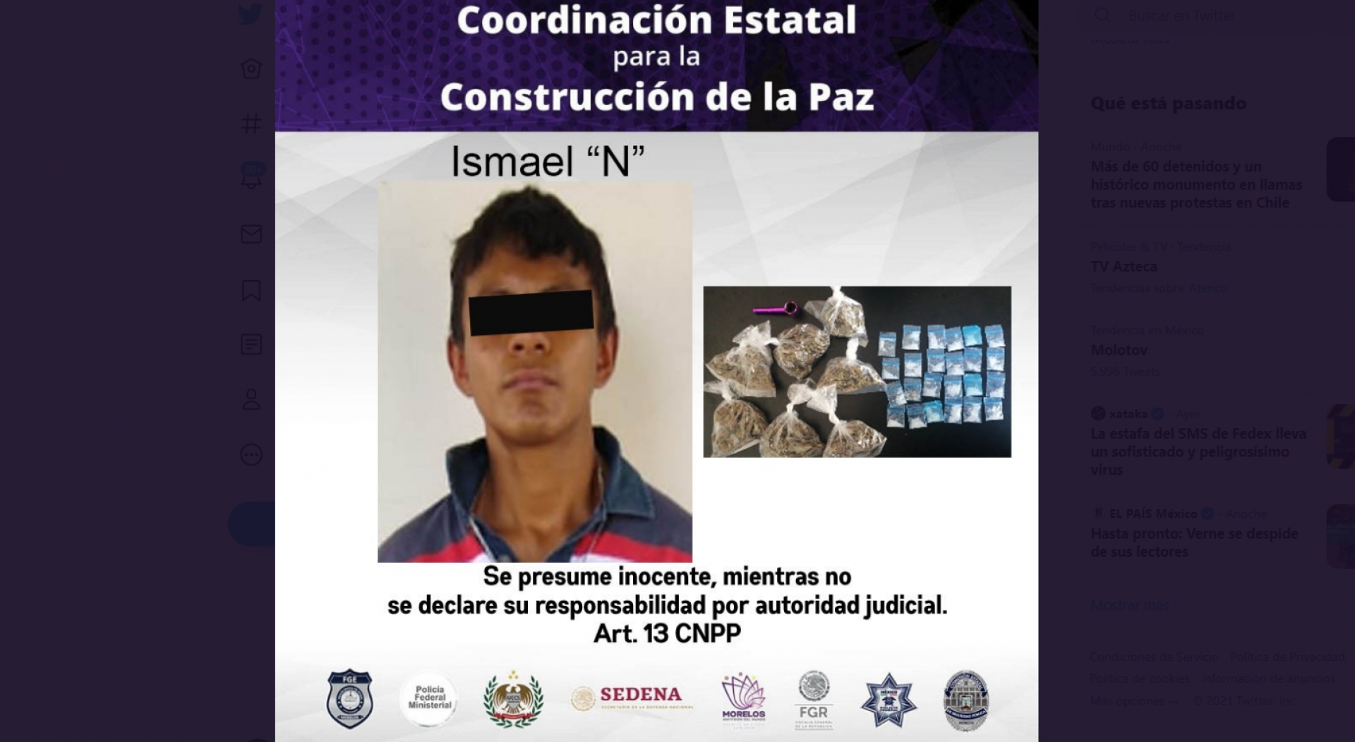 Le encontraron “cristal” y marihuana