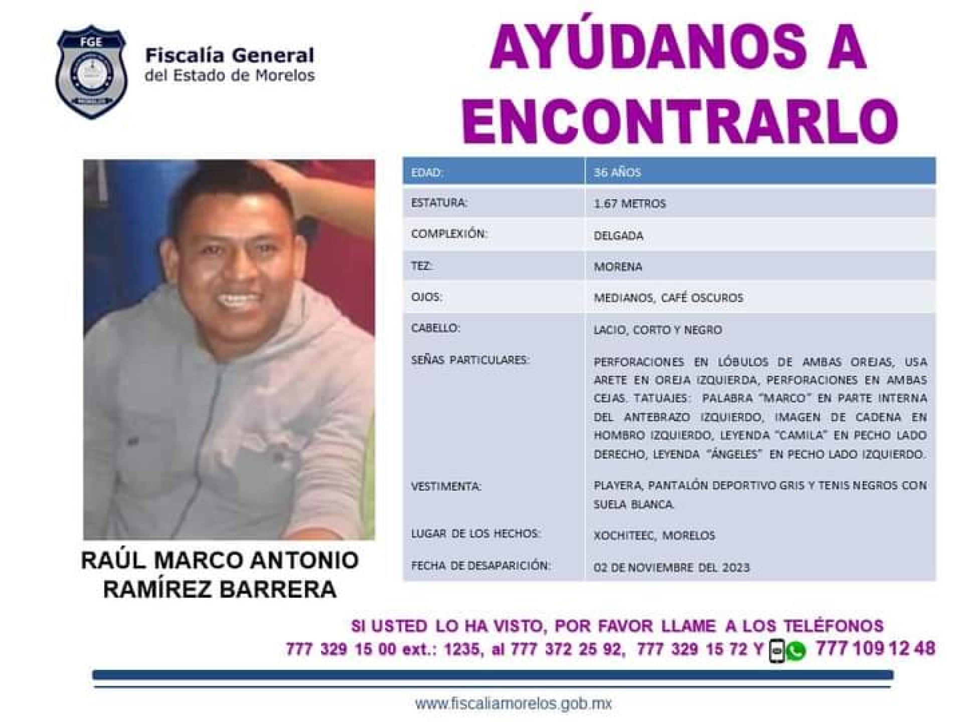 Un hombre desapareció hace un mes