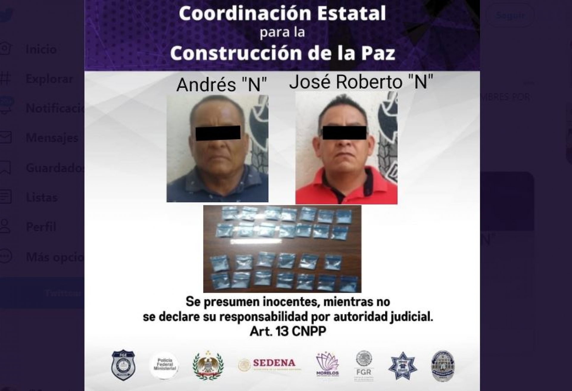 Atrapan a dos hombres en poder de 27 dosis de “cristal”