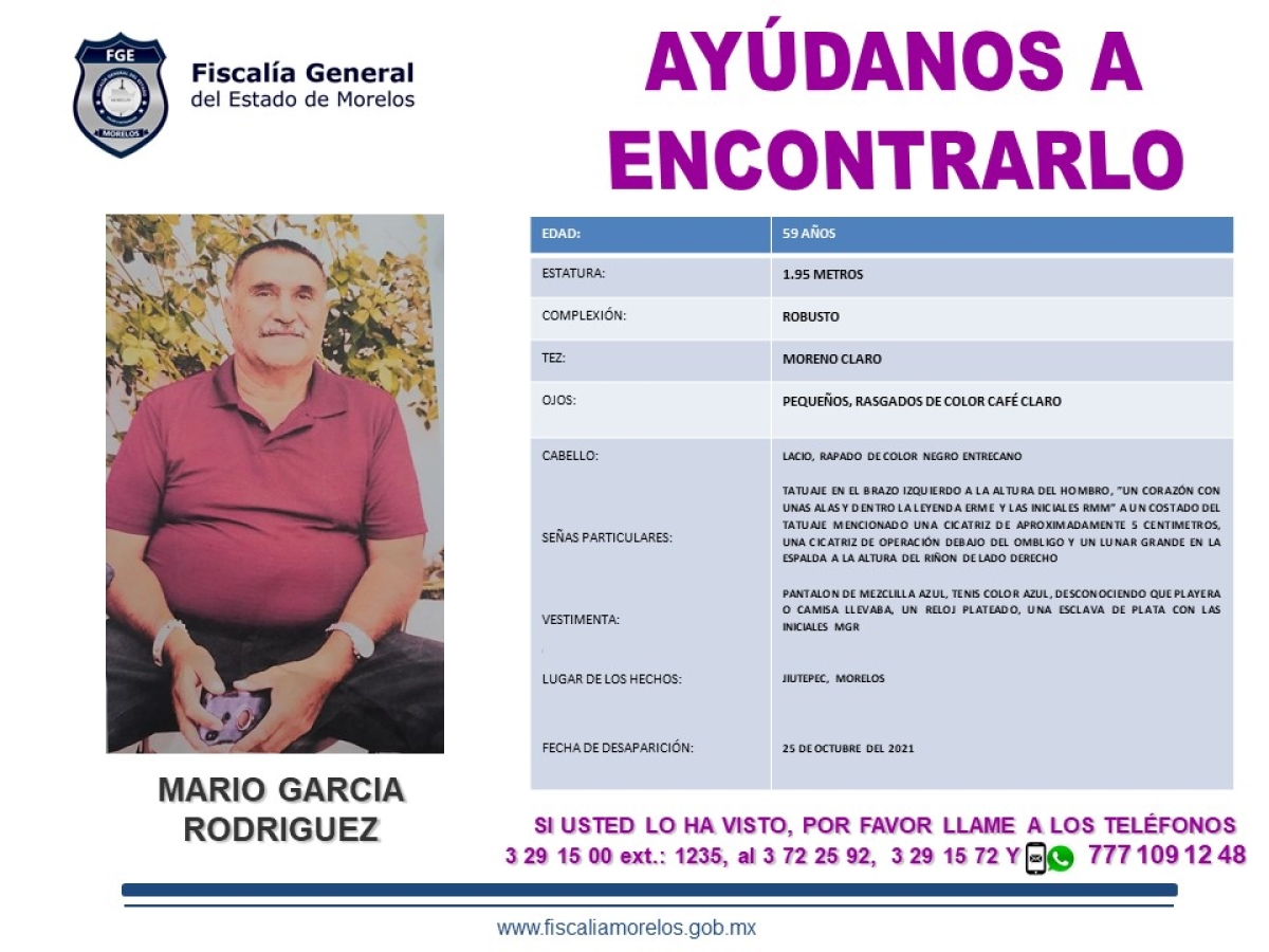 Buscan a hombre que desapareció hace seis días