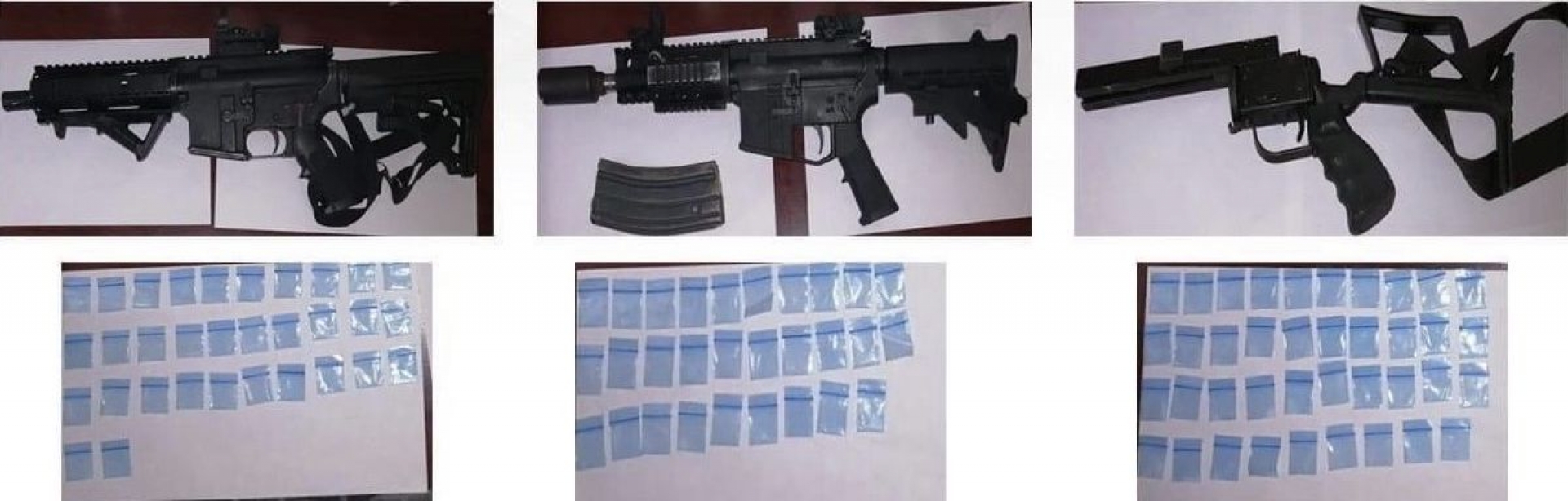 Llevaban armas largas y 100 dosis de “cristal” en dos autos