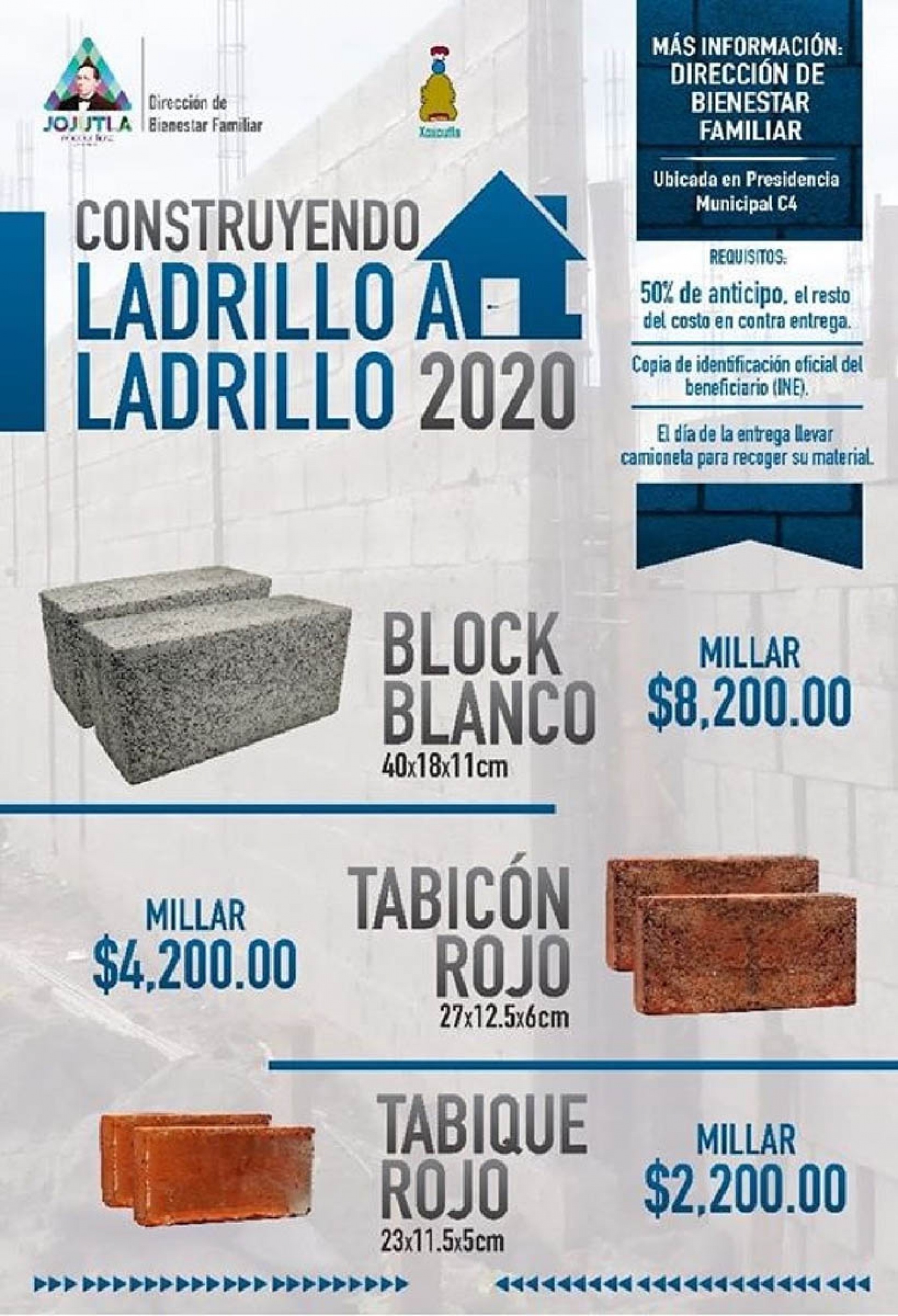 Ayuntamiento de Jojutla ofrece material de construcción a bajo costo