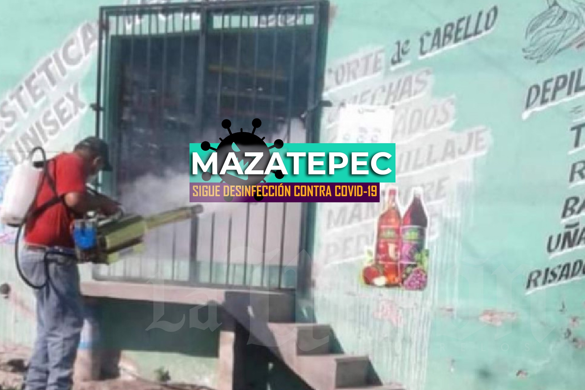 Sigue desinfección de espacios públicos en Mazatepec