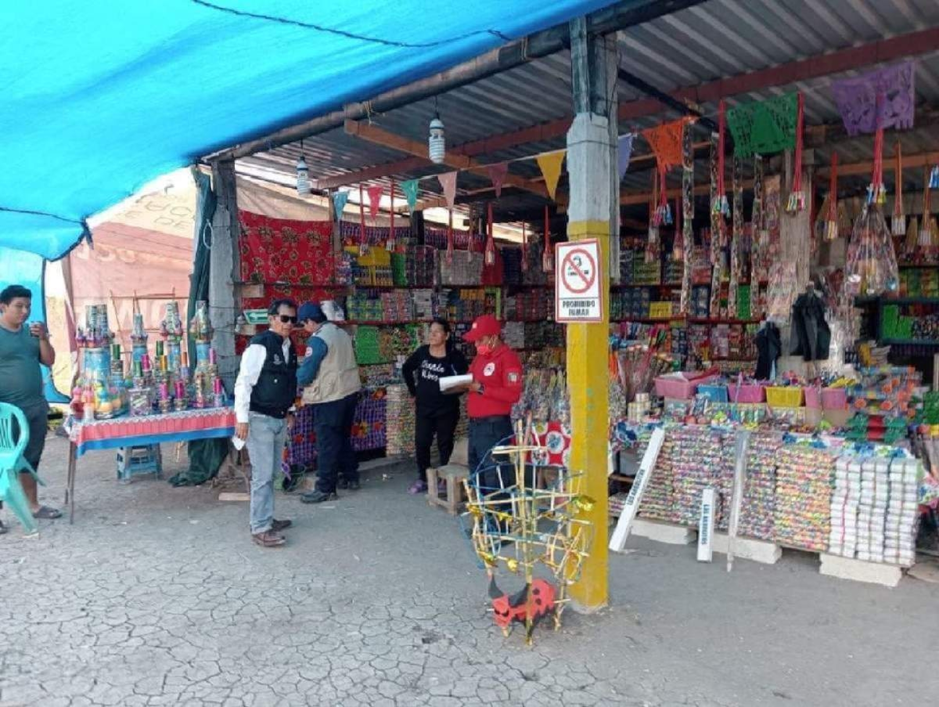 Supervisan venta de pirotecnia en fiestas patrias en Xoxocotla