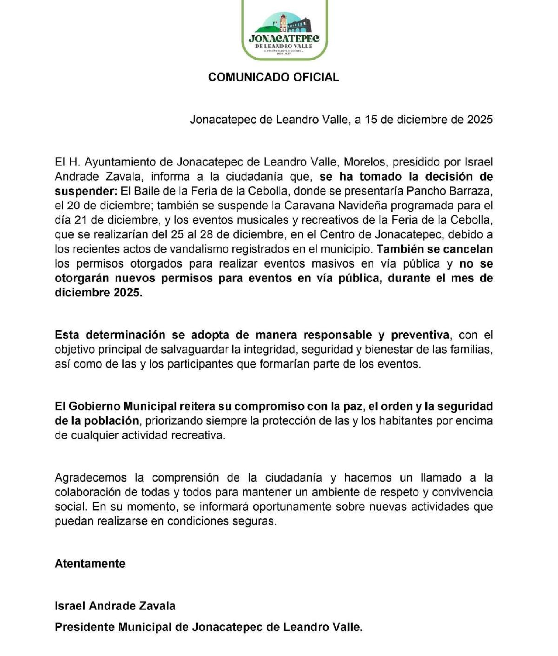 Ante inseguridad, suspenden Feria de la Cebolla en Jonacatepec