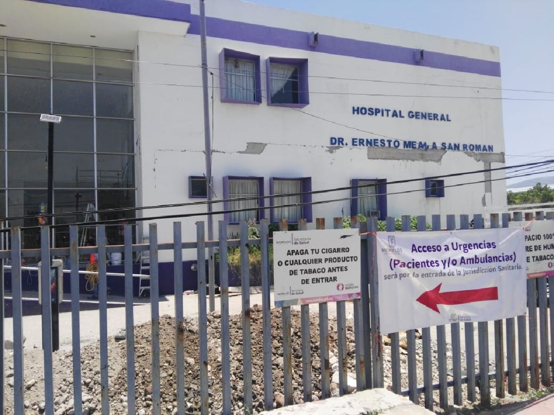 Cambian acceso a urgencias en el Hospital General de Jojutla por remodelación