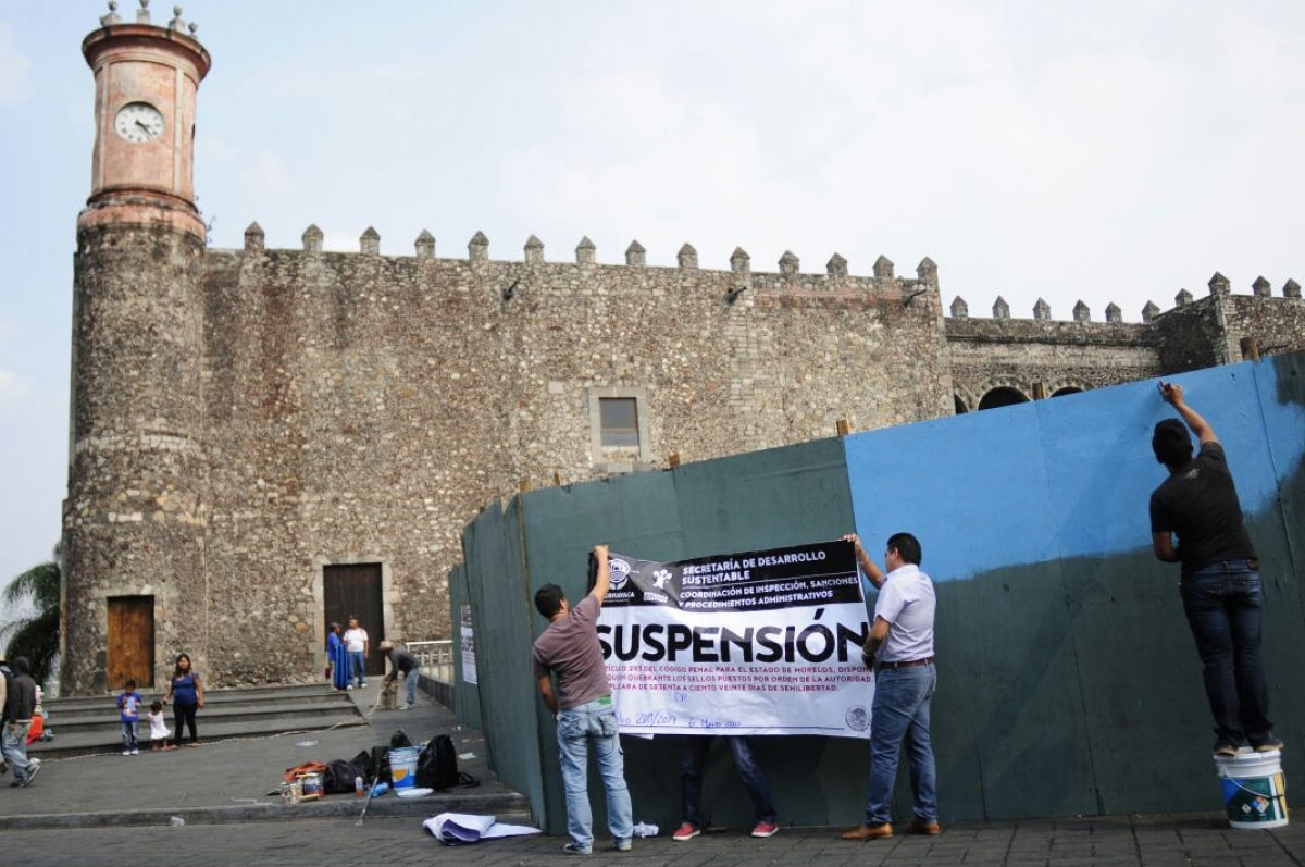 Clausura Ayuntamiento de Cuernavaca obra de rehabilitación en la "ecozona"