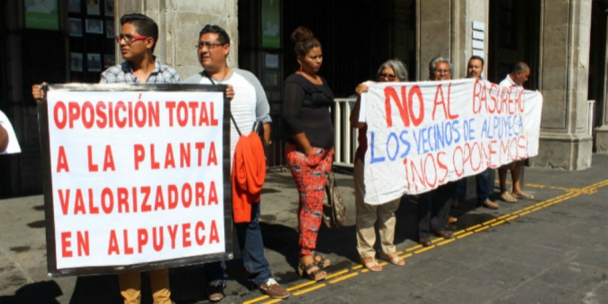 Se manifiestan habitantes de Alpuyeca; protestan por planta de valorización de residuos