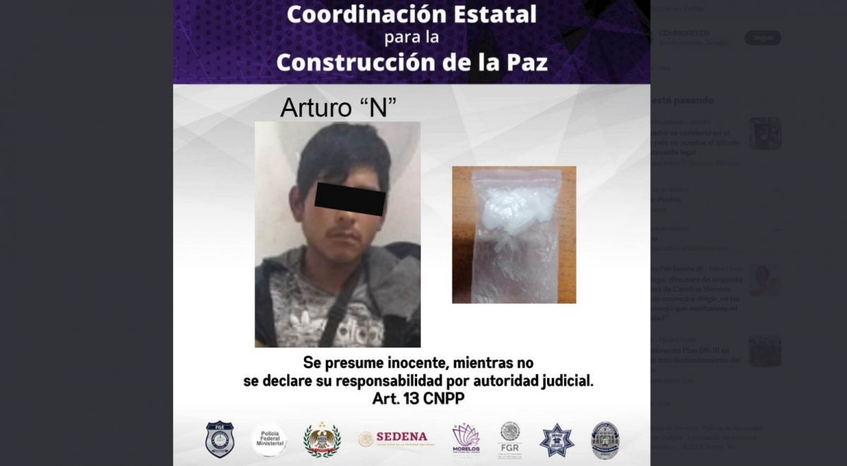 Hallaron “cristal” entre sus pertenencias