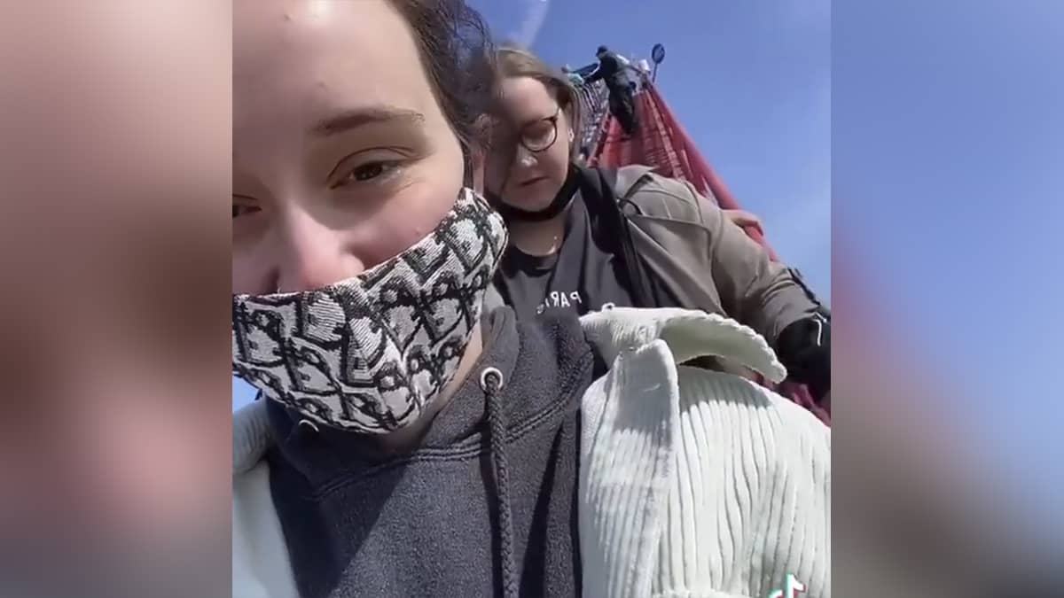¡De terror! Quedan atrapados en lo alto de una montaña rusa por falla mecánica