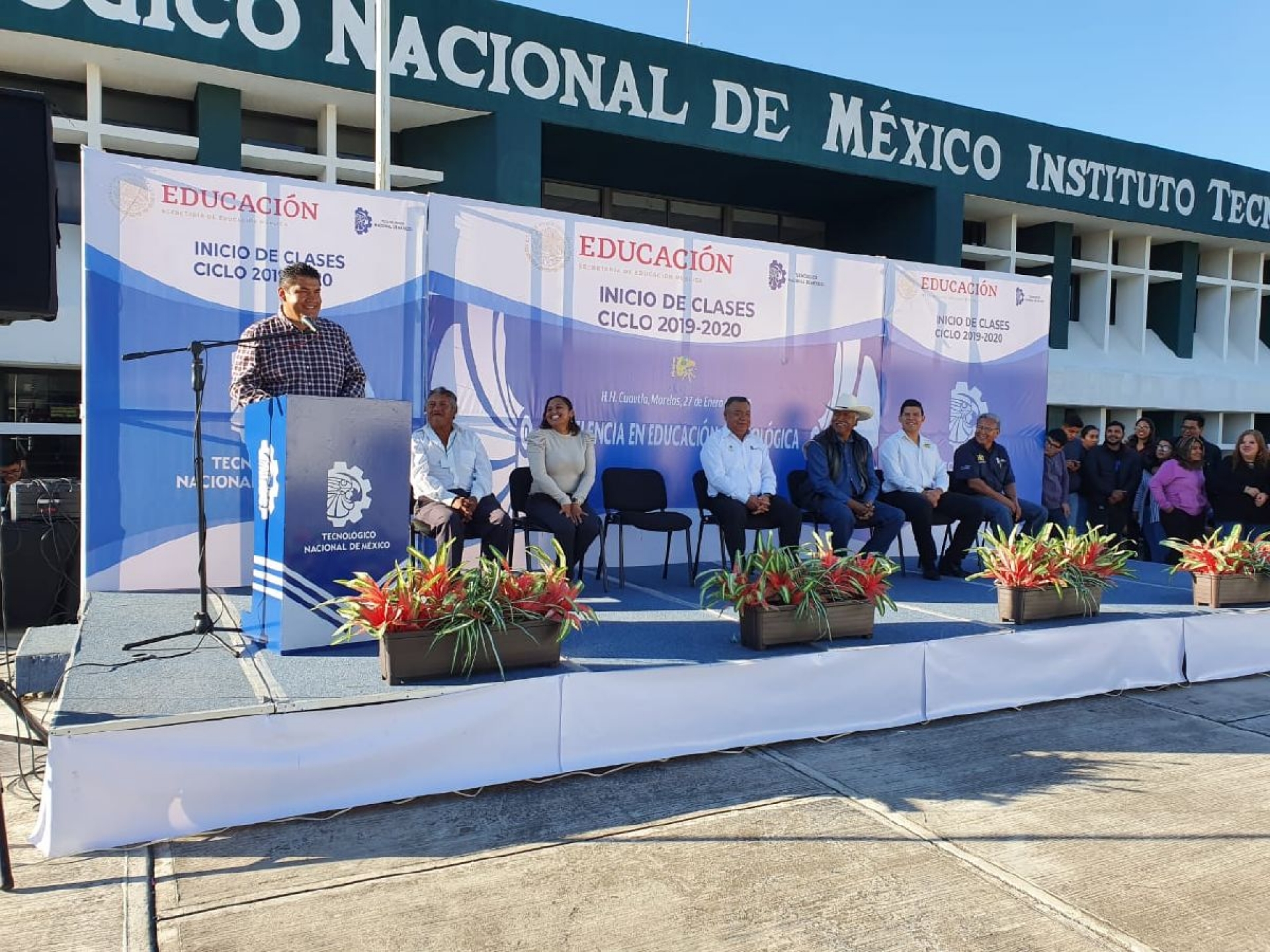 Encabeza alcalde de Yecapixtla ceremonia por inicio de semestre en el ITC