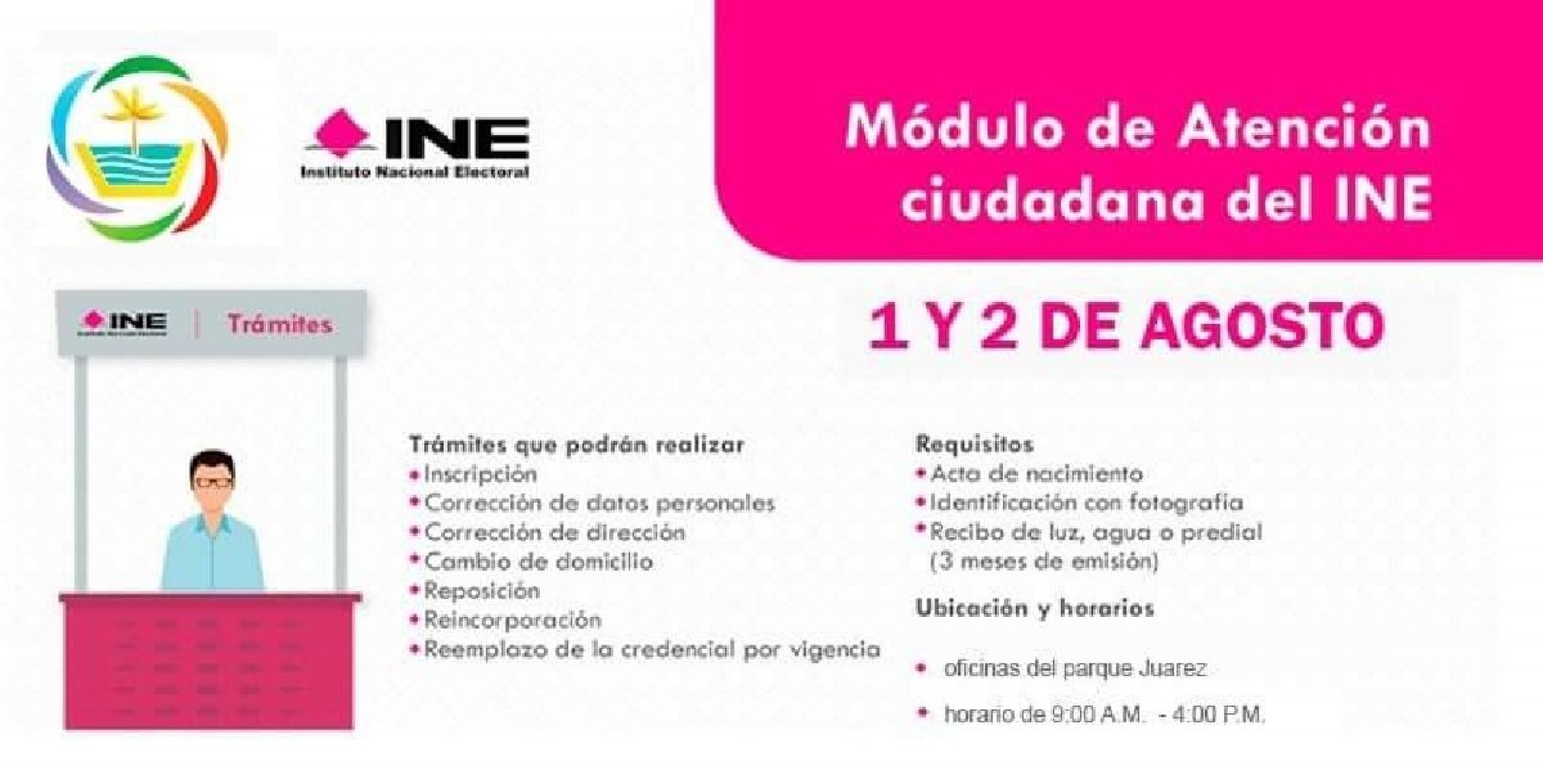 Hoy, último día del módulo móvil del INE en Axochiapan
