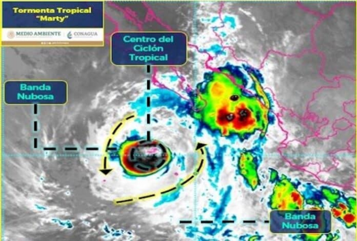 Remanentes de Grace forman la tormenta tropical Marty en el Pacífico de México