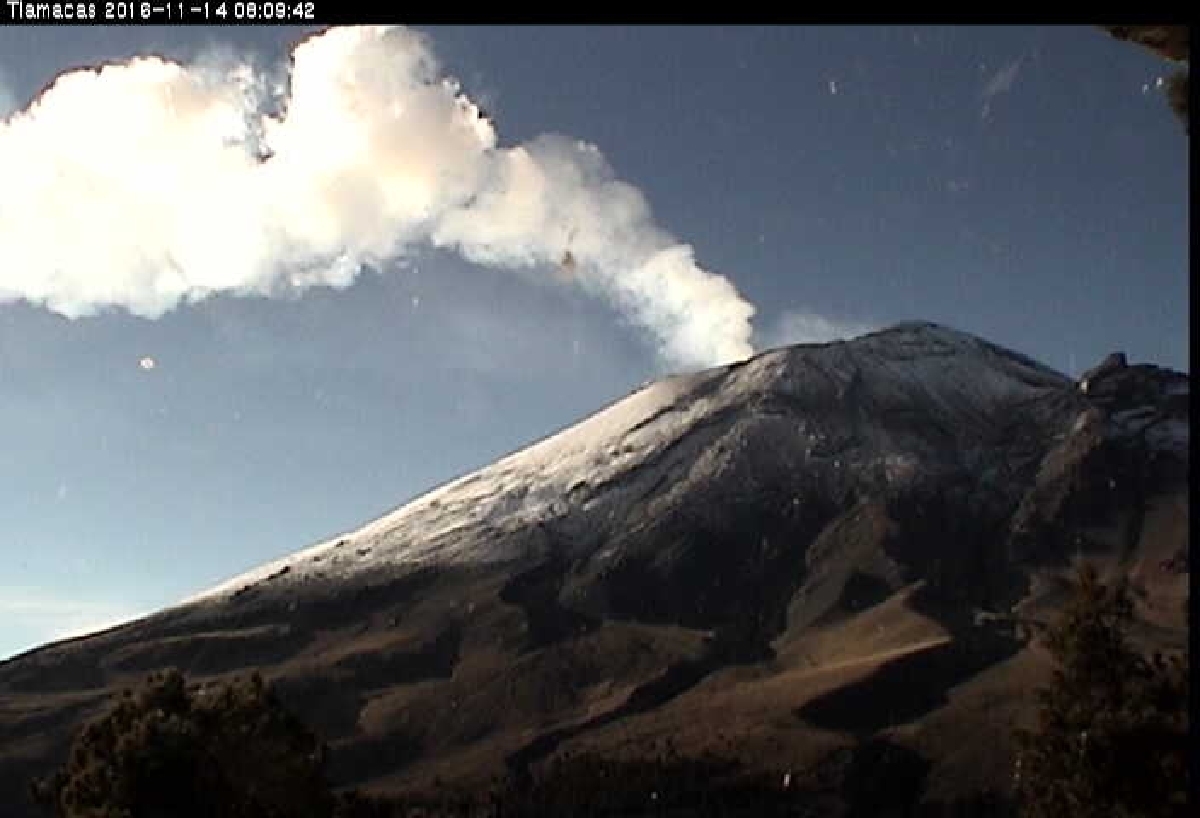 Se incrementa el número de exhalaciones en el Popocatépetl