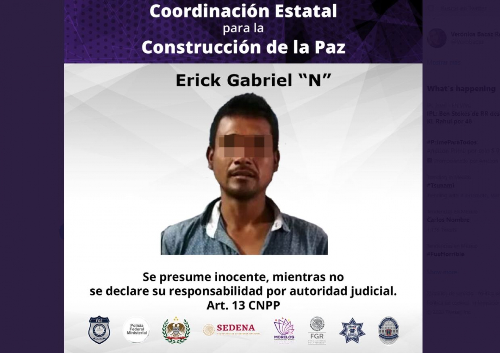 A proceso, individuo que causó daños a una combi