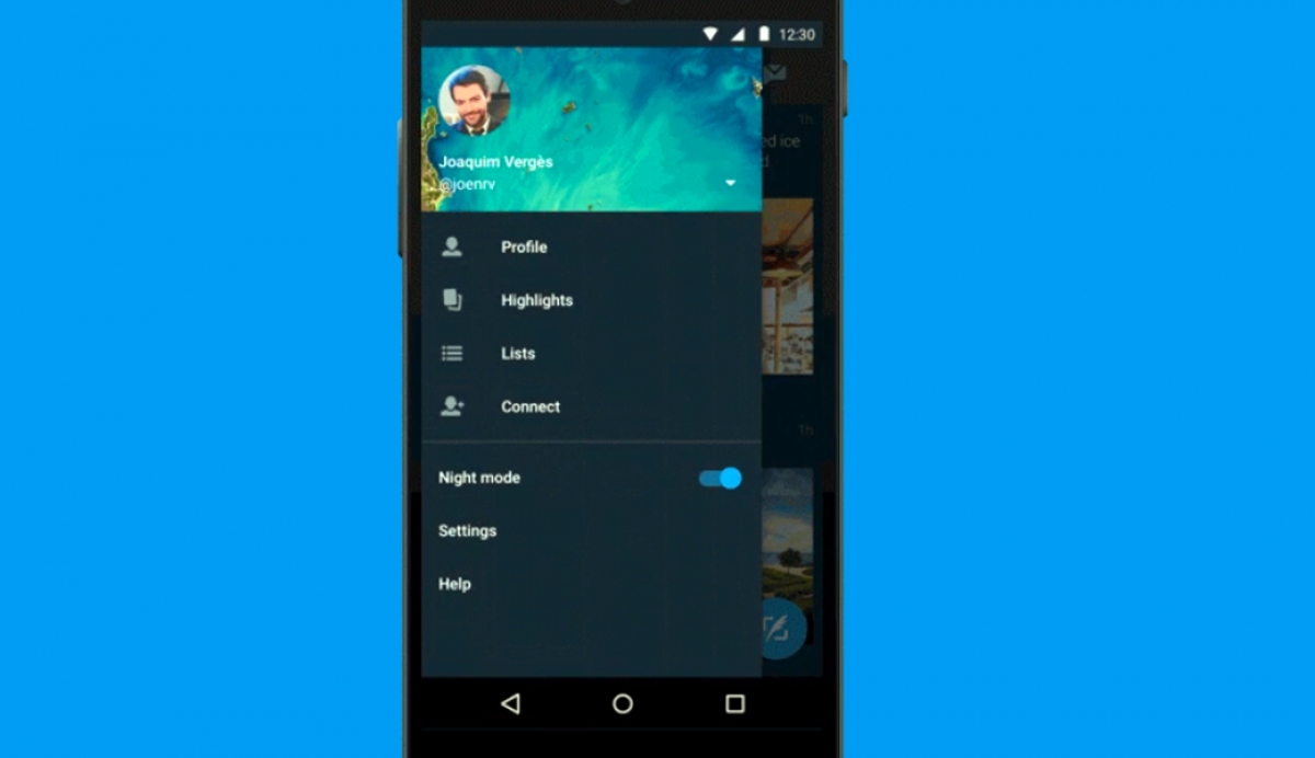 Twitter ahora tiene night mode en Android