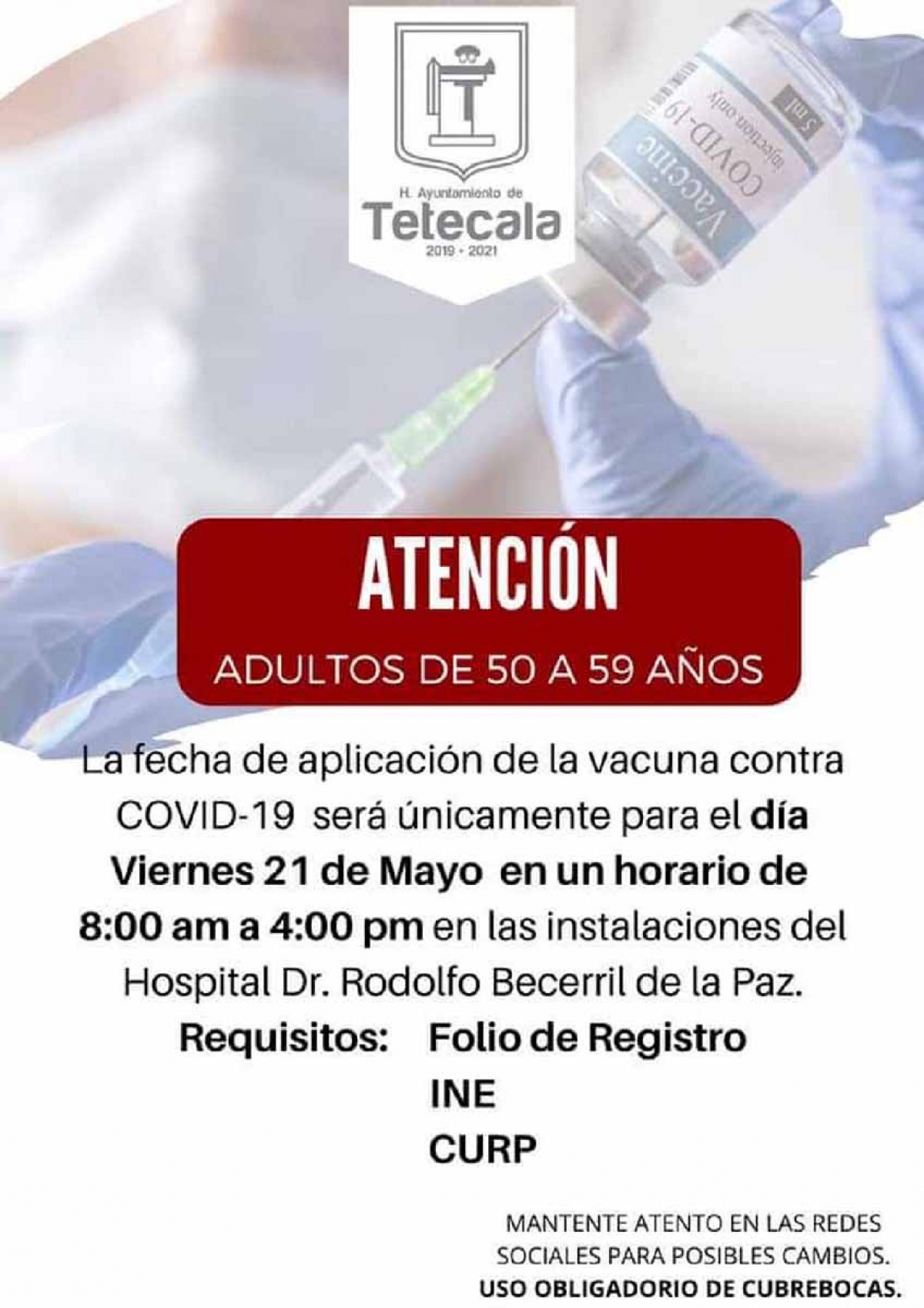 El viernes, vacunación en la zona poniente