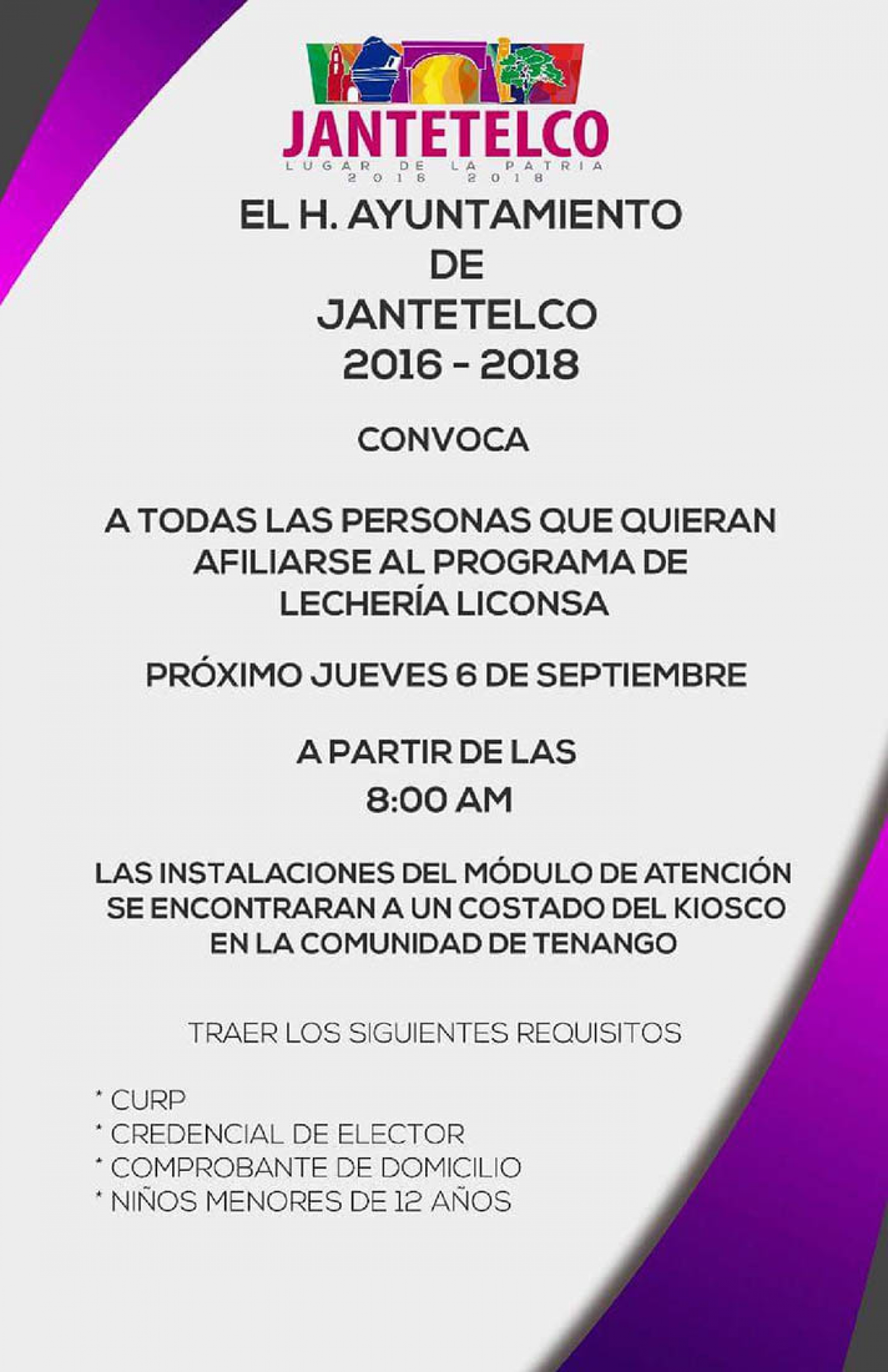 Invitan a la ciudadanía de Tenango a afiliarse a Liconsa