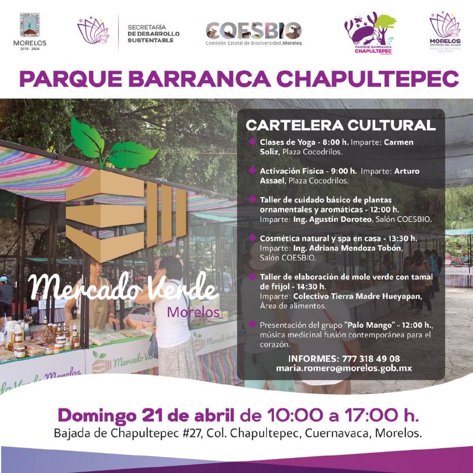 Habrá Mercado Verde este domingo en Parque Chapultepec
