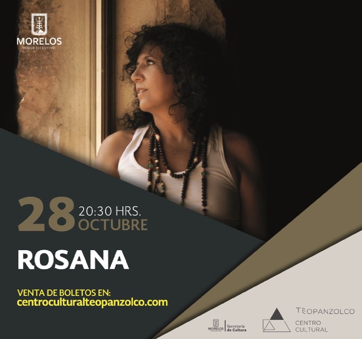 Rosana se presentará en el Centro Cultural Teopanzolco