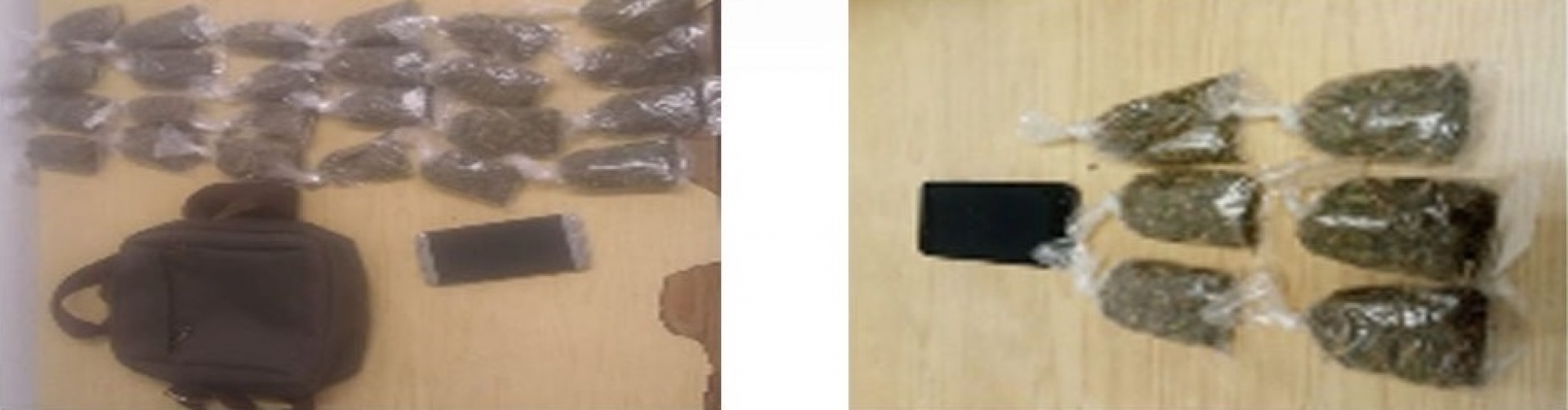 Hallaron 30 bolsas de marihuana entre sus pertenencias 
