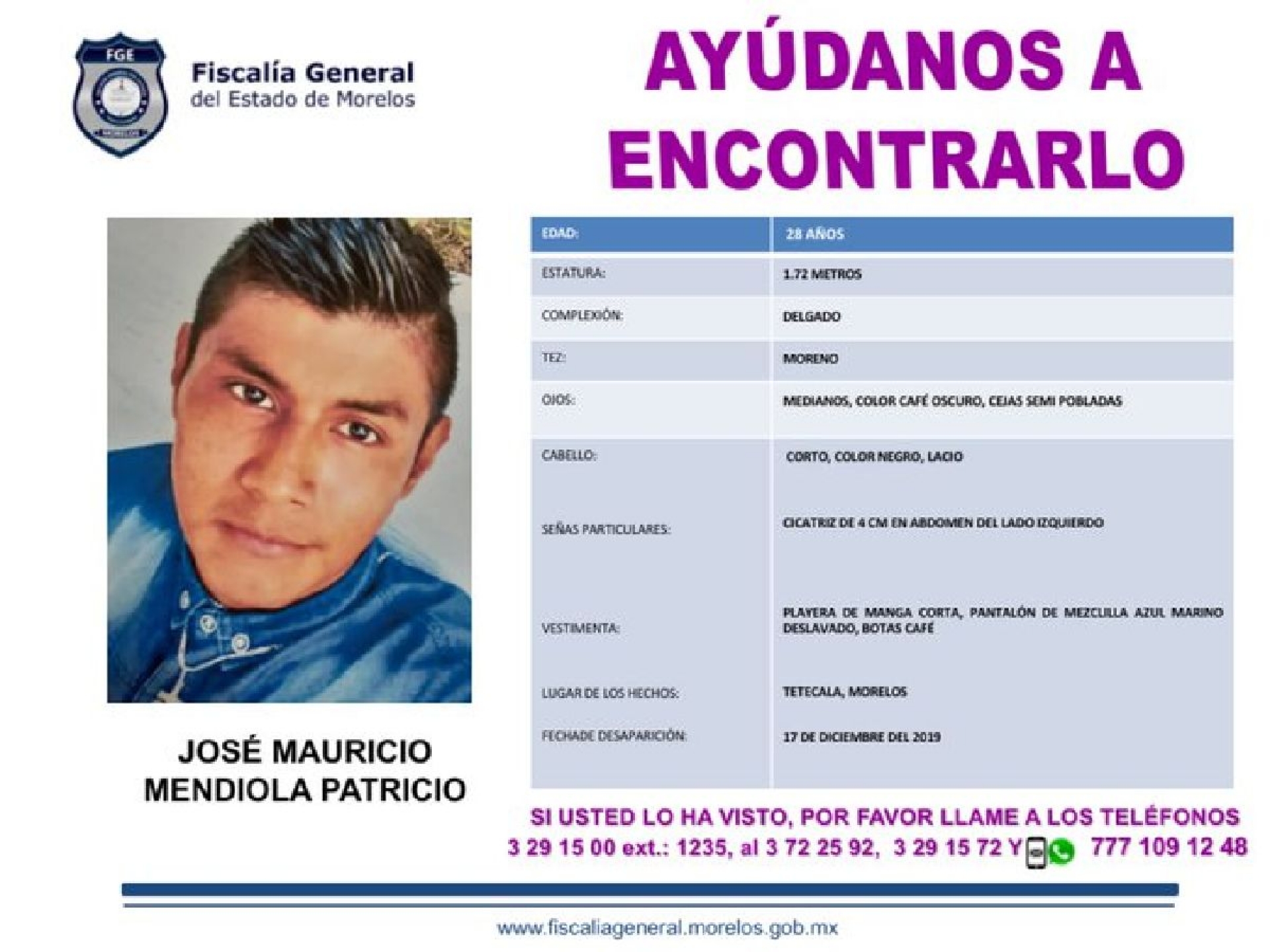 Buscan a joven que desapareció hace una semana