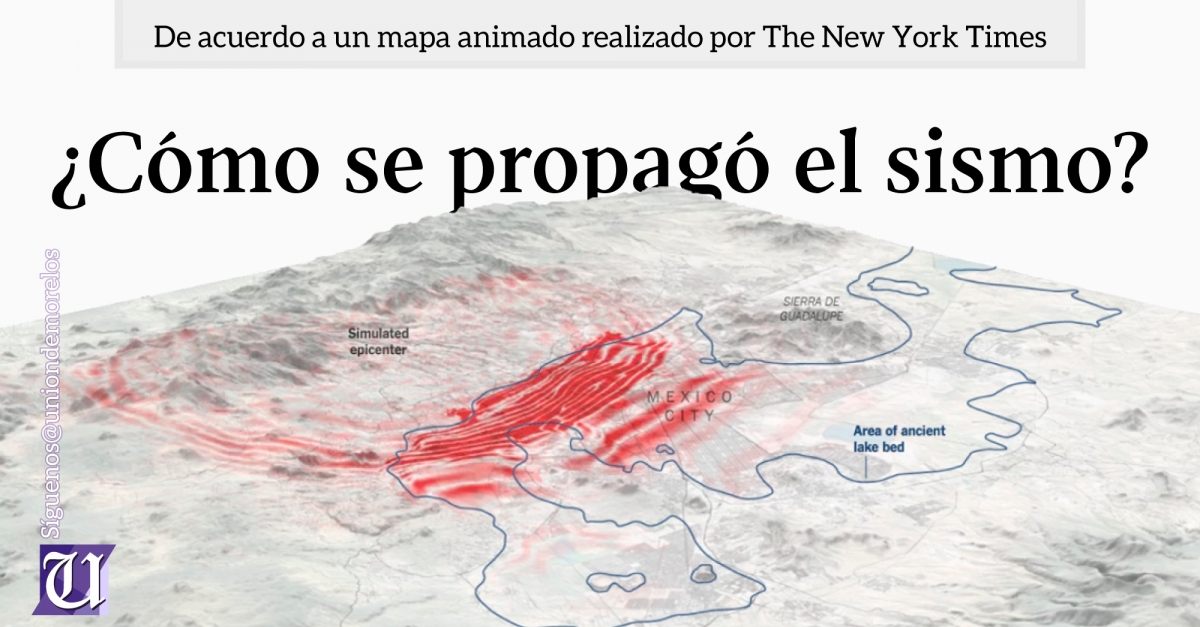 Este mapa muestra cómo se propagó el sismo