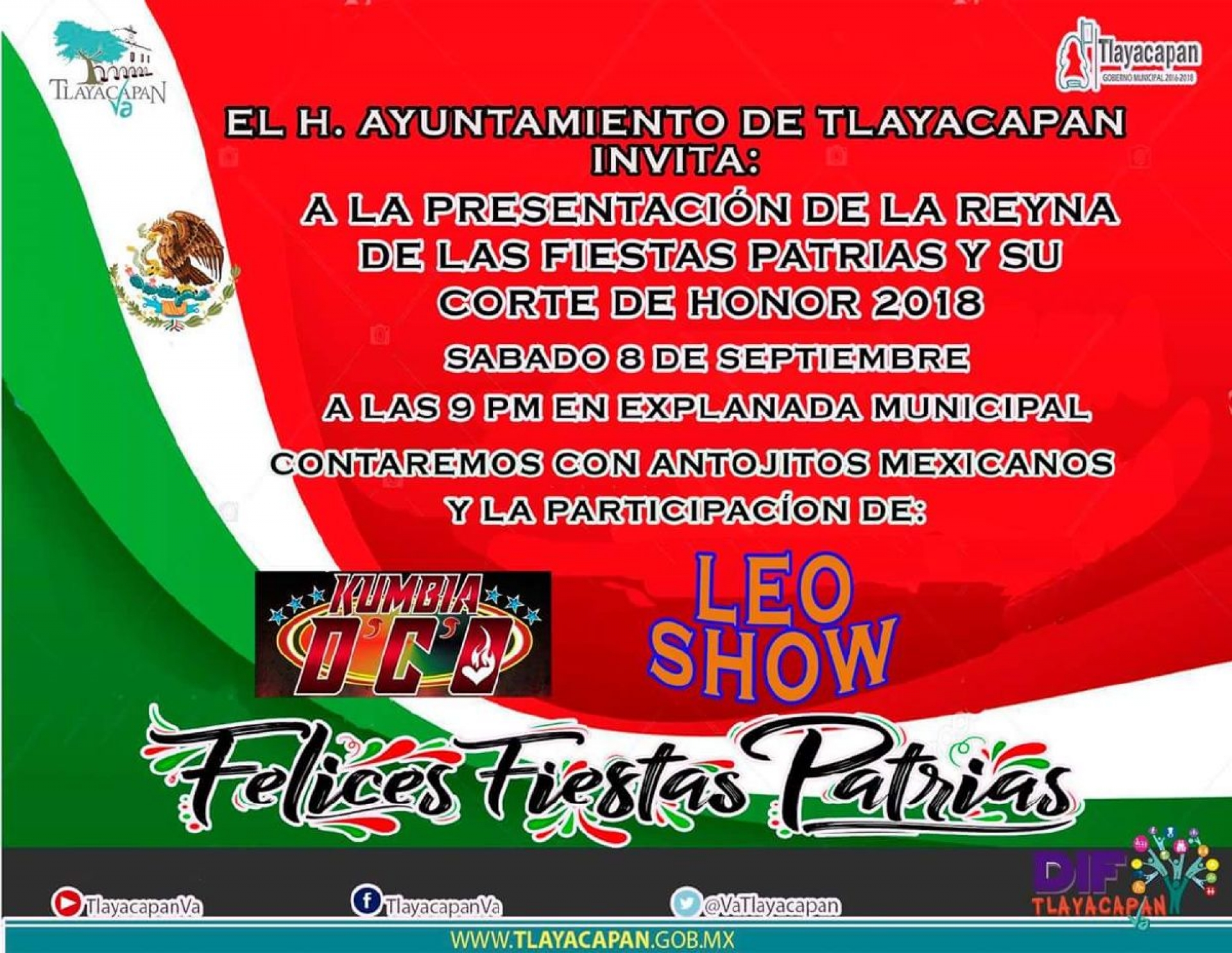 Invita Jairzinho Saldaña a la coronación de la Reina de las Fiestas Patrias de Tlayacapan