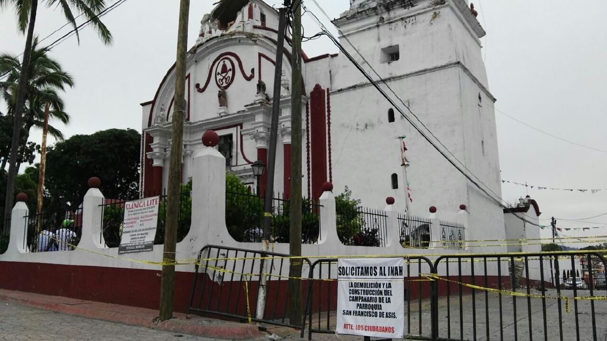 Urgen ciudadanos de Tetecala a INAH subsanar daños por sismo en la parroquia de San Francisco de Asís