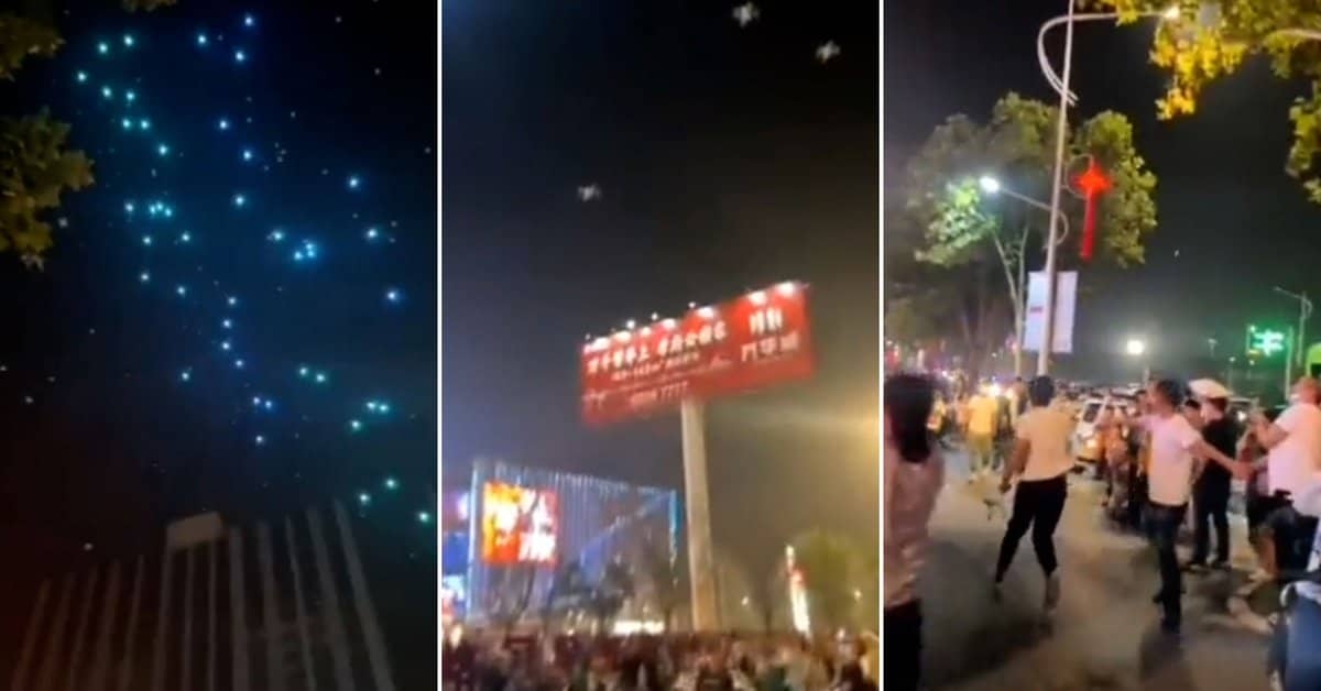 "Llueven" drones durante espectáculo de luces