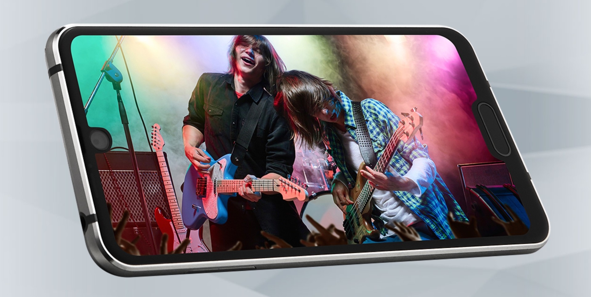 Sharp acaba de presentar un móvil con dos notch: uno arriba, y otro abajo para el sensor de huellas